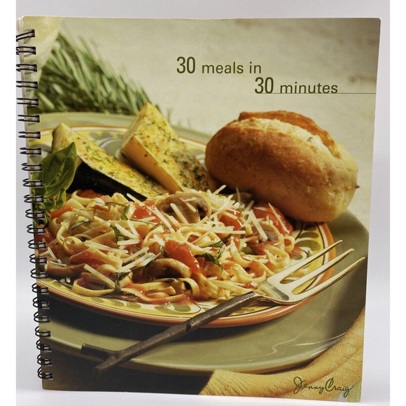 Light Cooking B000I7TYQ6 Jenny Craig 30 Meals in 30 Minutes Spiral Cookbook - Picture 1 of 13